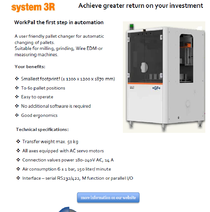 18-08 PN System 3R Workpal 1 pallet changer